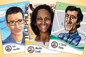 three inventor cards 